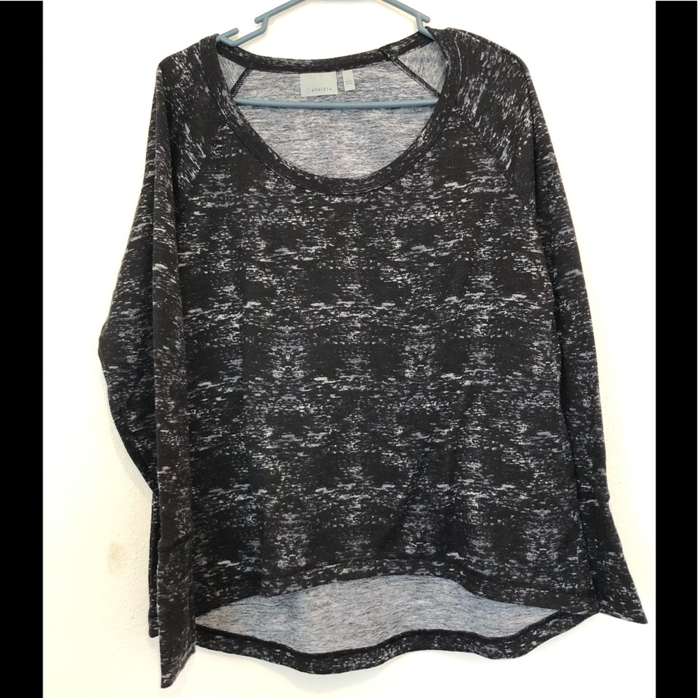 Athleta Black/White Marled Top